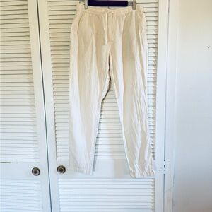 🤍 J.Crew White Linen/Cotton Pants – Size M 🤍